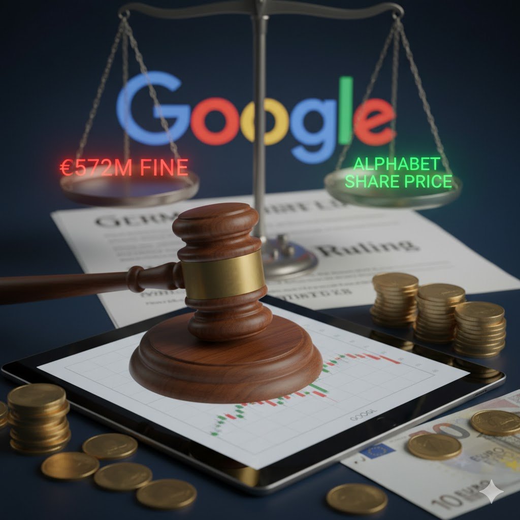German court fines Google Euro 572M for abusing its search dominance against shopping rivals. Discover why this landmark antitrust ruling had only a minor impact on Alphabet's (GOOGL) share price.